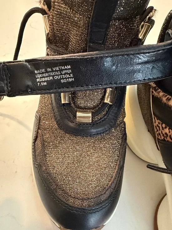 Black and Brown Glitter High-Top Sneakers - Picture 6 of 6